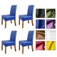 thumbnail image 1 of Amdohai Stretch Solid Pu Leather Waterproof Dining Chair Cover Slipcover Removable, 1 of 7