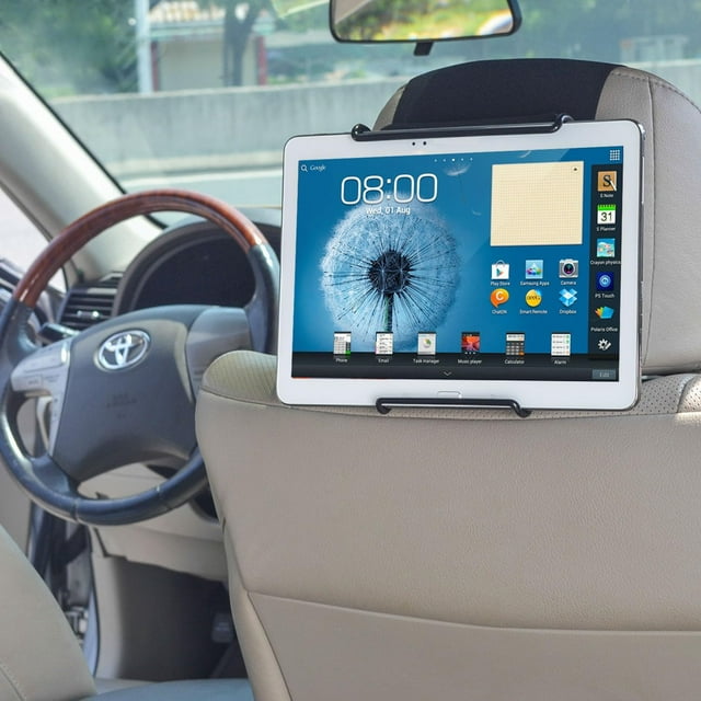 baomifa-Universal Car Headrest Mount Holder with Angle- Adjustable Holding Clamp for Tablets -Compatible with iPad 9th Gen - iPad Mini - iPad Air - iPad Pro - Samsung Galaxy Tab S8 - Tab A and More