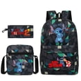 thumbnail image 4 of Disney-Mochilas escolares de Lilo y Stitch para niños, morral de viaje Kawaii, ligero, 3 piezas, 4 of 5
