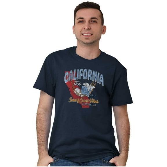 California Golden State Smurf Vibes Men's Graphic T Shirt Tees Brisco Brands S