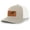 Khaki/White, variant on Canine Collection German Pointer Bird Dog Mens Hunting Engraved Leather Patch Mesh Back Trucker Hat, Khaki/Brown