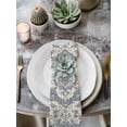thumbnail image 2 of Beige Blue Boho Cloth Napkins Set of 8 Reusable Dinner Napkins, Medieval Vintage Ethnic Floral Abstract Cocktail Napkin Washable Table Napkins for Wedding/Holiday Party/Baby Shower 20"x20", 2 of 7