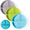 WeeSprout Suction Plates with Lids for Babies & Toddlers, 100% Silicone, Dinnerware Stays Put, 3-Pk