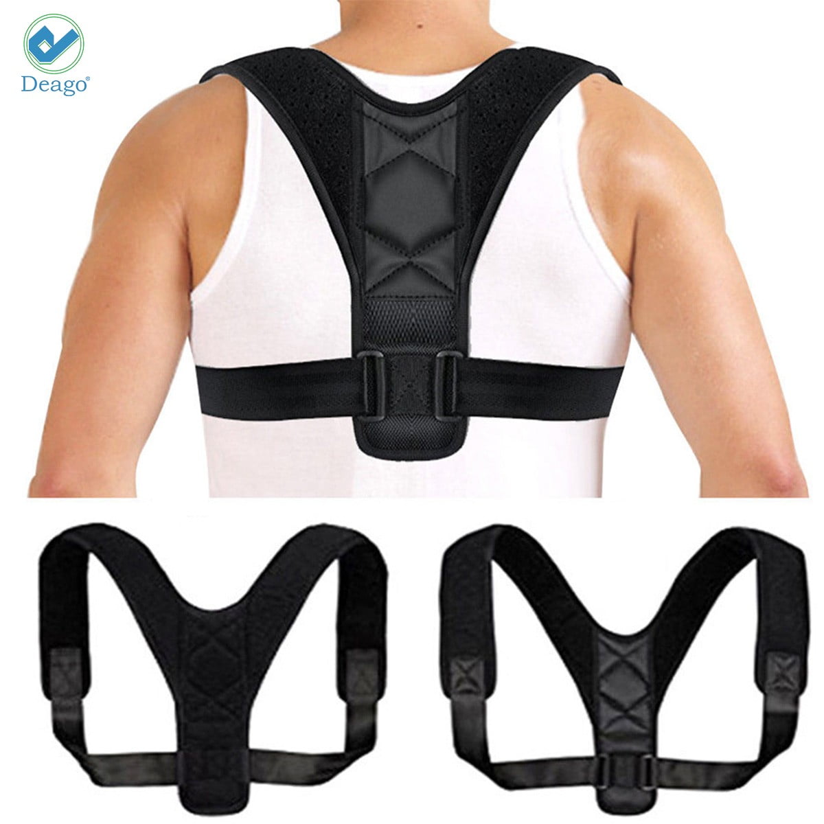 Deago Posture Corrector for Men and Women Upper Back Brace Clavicle Support  Device for Thoracic Kyphosis and Shoulder Neck Pain Relief (Size XL)