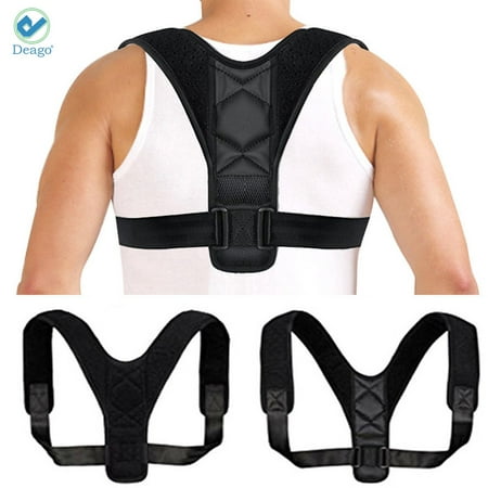 Deago Posture Corrector for Men and Women Upper Back Brace Clavicle Support Device for Thoracic Kyphosis and Shoulder Neck Pain Relief (Size (Best Stretches For Upper Back And Neck Pain)