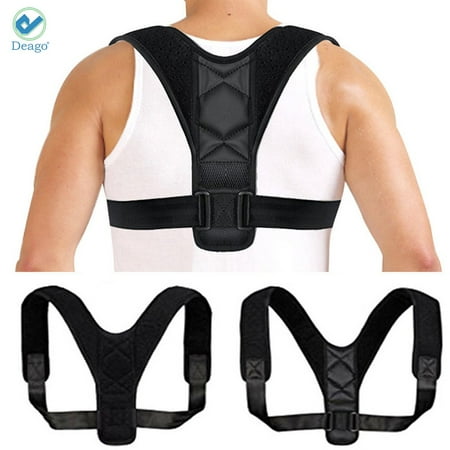 Deago Posture Corrector for Men and Women Upper Back Brace Clavicle Support Device for Thoracic Kyphosis and Shoulder Neck Pain Relief (Size (Best Stretches For Upper Back Pain)