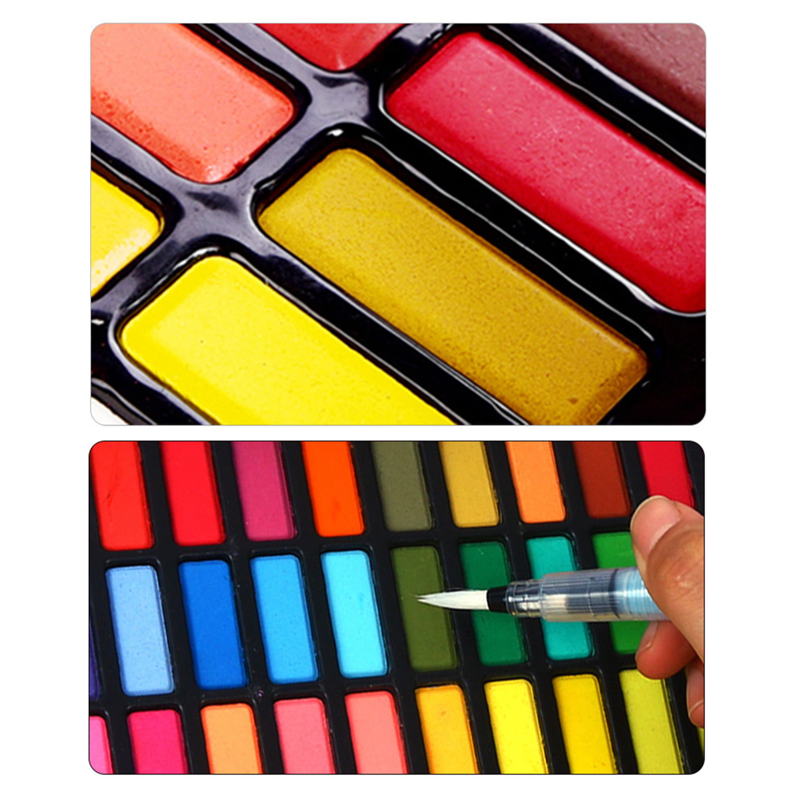 H&B 36 Watercolors Paint Set Kit with 1 * Brush Paintbrush/ 2 * Fountain  Pen/ 1 * Pninting Book Art Supplies for Artists 