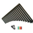 thumbnail image 1 of Flautas de pan C Key Instrumento musical popular Instrumento de viento de madera de 18 tubos Tradicional con pegatina de nota musical y bolsa de trans, 1 of 7