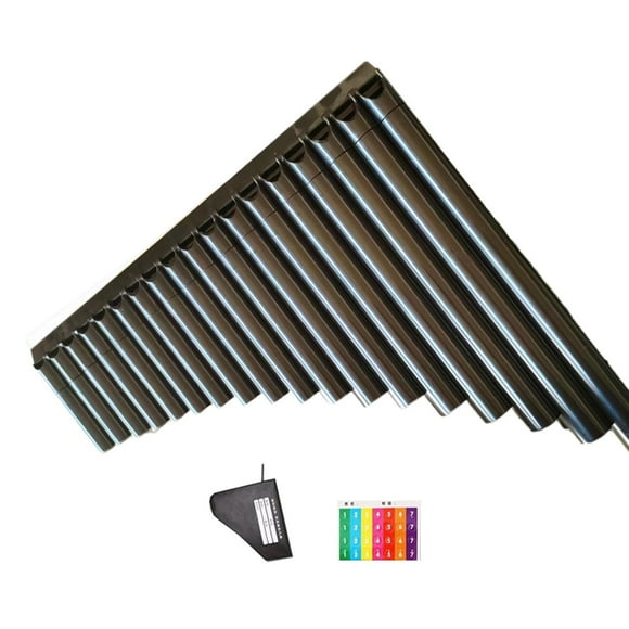 MERIGLARE Pan Flutes C Key 18 Pipes with Music Note Sticker and Carry Bag for Musician