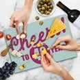 thumbnail image 4 of 40th Birthday Cutting Board, Cheerful Happy Mood Greeting with Hand Writing in Hot Pink Color, Decorative Tempered Glass Cutting and Serving Board, Large Size, Hot Pink White, by Ambesonne, 4 of 5