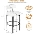 thumbnail image 2 of AODAILIHB Swivel Bar Stools Set of 2, Counter Height Bar Stools with Back and Metal Legs, High Top Island Chairs with Footrest, Sherpa Tall Kitchen Bar Chair Boucle White Bar Stools (White, Set of 2), 2 of 18