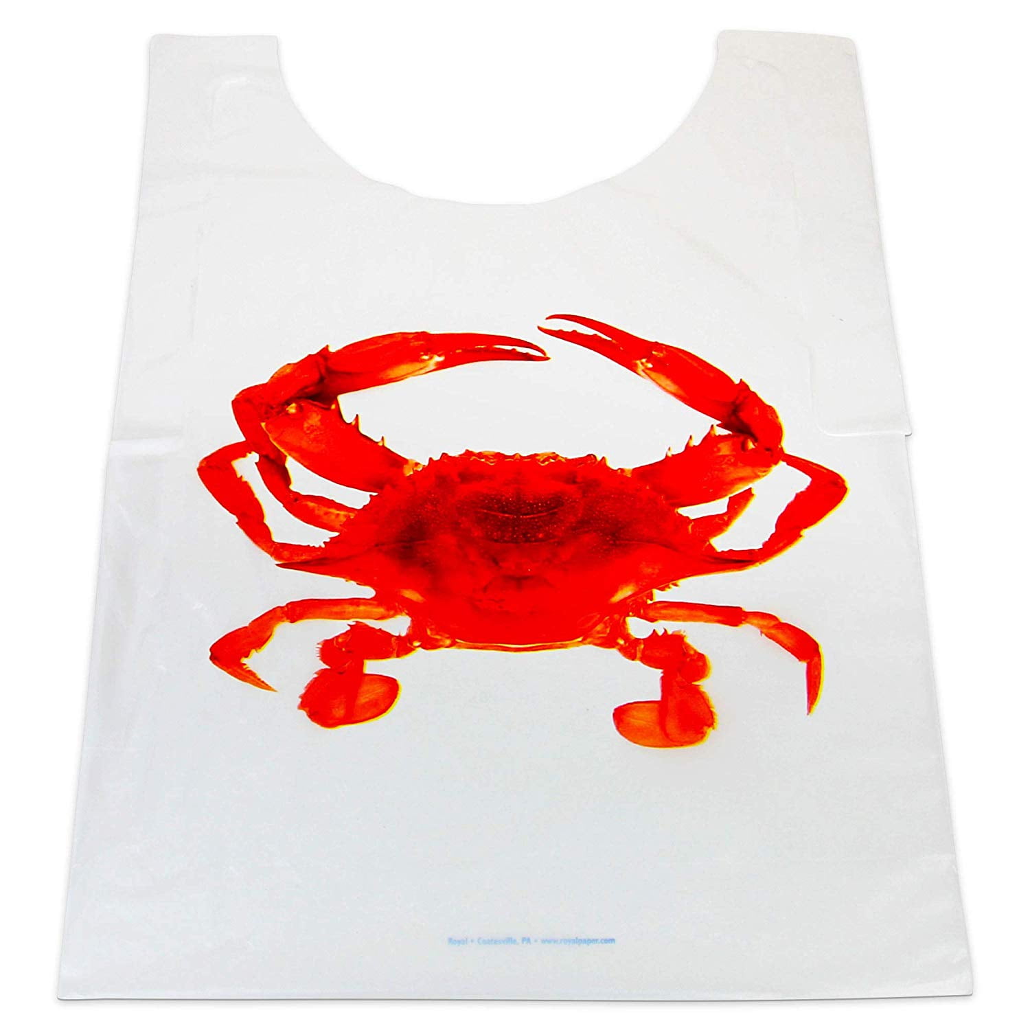Seafood Restaurants Disposable 22 Inch Adult Poly Crab Bibs to Protect Clothes for Lobster Feasts Crawfish Parties and Special Events 50 Pack 
