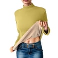 thumbnail image 6 of YDFCWXW Women's Thermal Turtleneck Shirts,Ultra Soft Fleece Lined Base Layer, Winter Slim Fitted Neck Base Layer (Yellow, XXL), 6 of 6