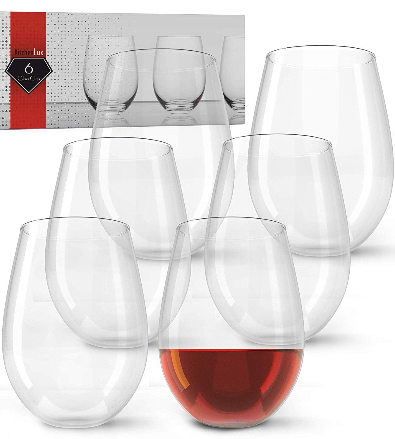 Chef & Sommelier Domaine 19.5 Ounce Stemless Red Wine Glass,  Set of 6, 6 Count (Pack of 1), Clear: Highball Glasses