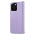 thumbnail image 3 of Wallet Leather Case For iPhone 14 Pro 6.1",with Card Holder,wristband, Shockproof Kickstand Embossed Cute Cats, Snap Phone Case,Purple,For iPhone 14 Pro, 3 of 9