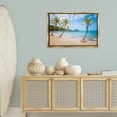 thumbnail image 3 of Stupell Industries Tropical Palm Tree Trio Nautical & Beach Photography Gold Floater Framed Canvas Art Print Wall Art, 31 x 21, 3 of 10