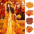 thumbnail image 3 of Autumn Maple Autumn Colors Large Autumn Silk Tableware for Fall Weddings and Fall Parties (Color  100 PCS) US, 3 of 11