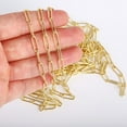 thumbnail image 6 of Alexcraft Gold Paperclip Chain Necklace for Women - 12Ft Silver Chains for jewelry Making - Stainless Steel Filled 15K Gold Plated Chains Bulk Link Chains 14mm, 6 of 7