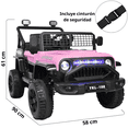 thumbnail image 4 of Montable Electrico Camioneta para Niños con Luz y Sonido 12v Control Remoto Bluetooth Apto a Partir de 3 años - Rosa, 4 of 7