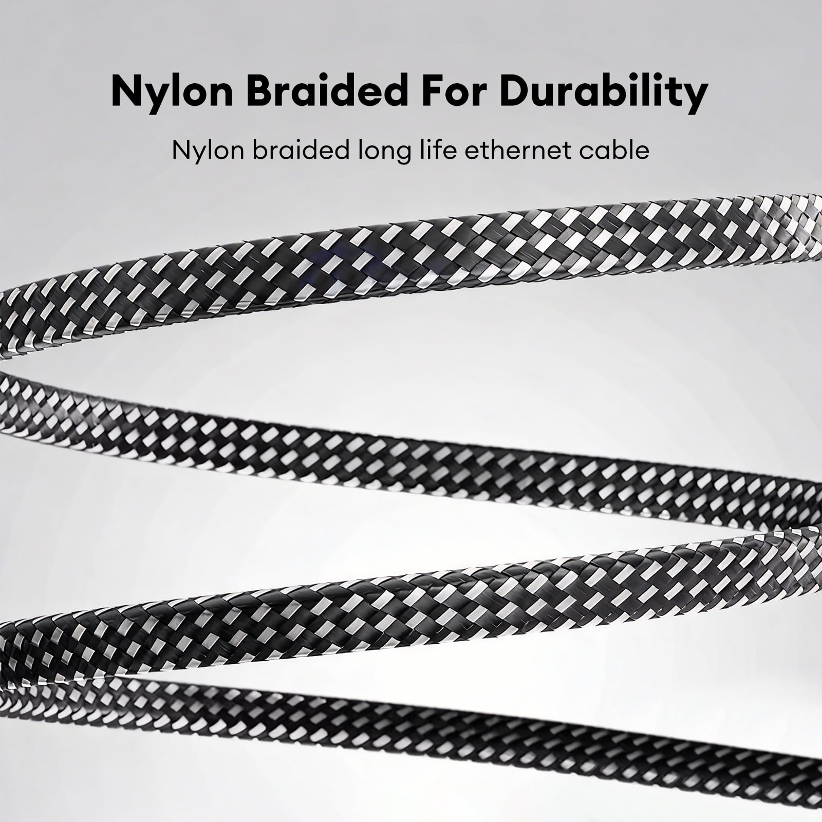 Cat8 Ethernet Cable 65ft, High Speed 40Gbps 2000Mhz Braided Gaming Internet Cable with RJ45 Connector, Heavy Duty LAN Cable S/FTP UV Resistant for Router/Gaming/PC