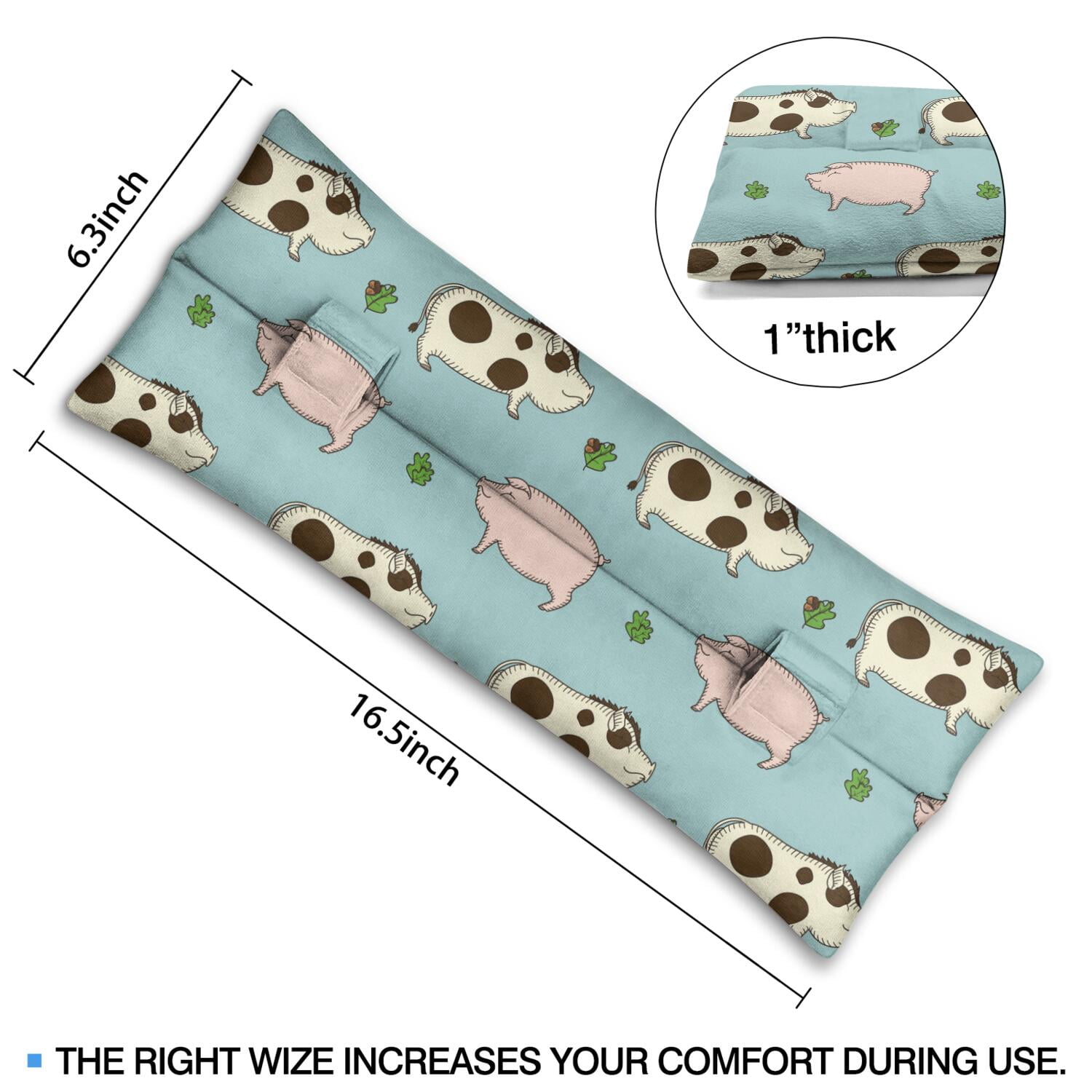 Vintage Pig Illustration Mastectomy Pillow for Car - Post Surgery Seat Belt Pressure Relief Pad for Breast & Chest Recovery