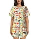 thumbnail image 1 of Fotbe Farm Conjunto de Pijama Estampado para Mujer, 2 Piezas, Ropa de Dormir con Camiseta de Manga Corta y Shorts Suaves-3X-Large, 1 of 6