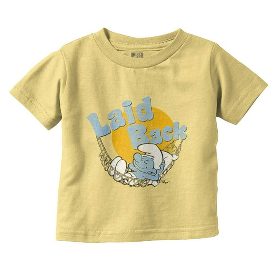 Lazy Sleepy Smurf Laid Back Cartoon Toddler Boy Girl T Shirt Infant Toddler Brisco Brands 7T