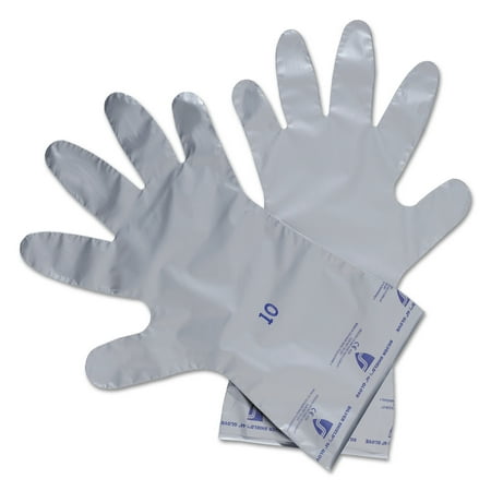 Honeywell Silver Shield/4H Gloves, PE and EVOH, 2.7 mil, Size 10, Silver