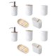 thumbnail image 1 of Juego de baño de bambú, 10 Uds., escobilla de baño H, cepillo de dientes, dispensador de vidrio, plato de baño, 1 of 5