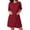 Wine Red, variant on Ekouaer Women Zipper Robe Short Sleeves House Dress Knit Short Bathrobe Sleepwear with Pockets Housecoat Nightgown
