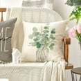 thumbnail image 5 of Home Sweet Home Eucalyptus Leaves Throw Pillow Covers 18x18 Set of 4, Spring Summer Seasonal Decorations for Home, 5 of 6