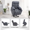 thumbnail image 4 of YODOLLA Large Power Lift Recliner for Elderly Heavy Duty Fabric Electric Lift Chair with Heated Vibration Massage in Blue Gray, 4 of 6