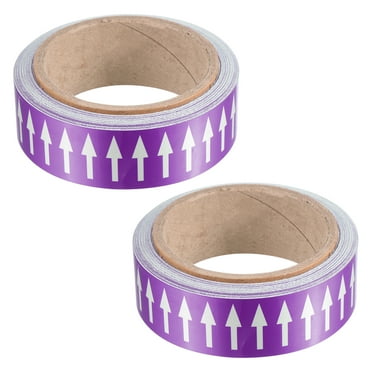 Uxcell Flow Arrow Tape, Polyethylene Pipe Marking Sticker 1.2 inch x 33 ft, 2 Rolls Purple/White