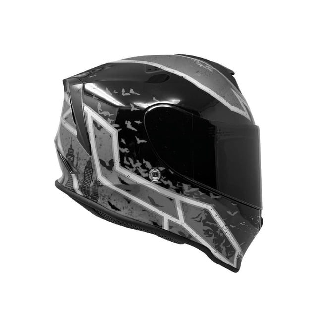 Casco Batman Moto Kov Dc Comics Kroon Gris Certificado Dot