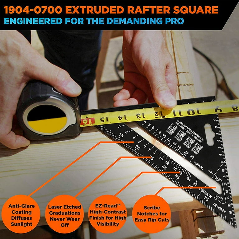 7 Inch Aluminum Alloy Speed Square Rafter Triangle Ruler Woodworking  Carpenters Marking Measuring Tool - China Gauge, Triangle Ruler