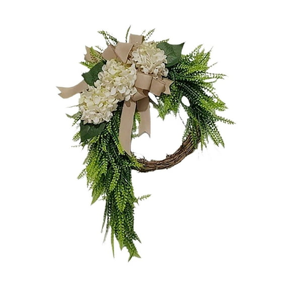Farmhouse Floral Wreath For Wall Hydrangea Hanging Ornament Country Home Living Room Door Hanging Flower Arrangement