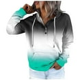 thumbnail image 1 of WEAIXIMIUNG Sweatshirts for Women Trendy Graphic Women's Autumn and Winter Fashionable Street Style Gradually Changing Color Button Collar Pocket Drawstring Casual Sports Hoodie (3), 1 of 5