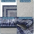 thumbnail image 6 of 8x10 Modern Rug Thin Washable Non-Slip Geometric Border Low Pile Foldable Soft Non-Shedding Indoor Accent Carpet Blue, 6 of 7