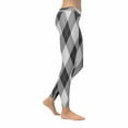 thumbnail image 3 of SUNENAT Abstract Argyle Classic Checked Gray Black Stretchy Capri Leggings Skinny Yoga Pants XL, 3 of 4