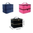 thumbnail image 3 of Caja de almacenamiento de esmalte de uñas Seitruly organizador de doble capa bolso de nailon negro, 3 of 6
