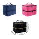 thumbnail image 3 of Vogacara Caja de almacenamiento de esmalte de uñas, organizador portátil de doble capa, aceite esencial cosmético, bolso de mano de gran Bolsas de maquillaje Negro, 3 of 6