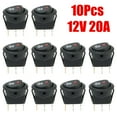 thumbnail image 1 of Bgsha 10Pcs Car Van Truck On Off Rocker Switch Round 12V Red Led Fog Light Lamp Symbol, 1 of 10