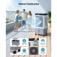 thumbnail image 6 of Air Choice Portable Air Cooler, 3-in-1 Cooling Fan, 3000CFM Evaporative Swamp Cooler, 5.5Gal Removable Tank & 4 Ice Box, 120° Oscillation, 3 Speeds, Remote, 12H Timer for Outdoor, Office, Bedroom, 6 of 9