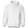thumbnail image 4 of Gildan Hooded Sweatshirt, Mens Heavy Blend Fleece Hoodie with Pouch Pocket, 50 Cotton/50 Polyester Classic fit Casual Pullover White, 2 Pack XS, 4 of 6