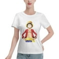 thumbnail image 1 of Women's Basic Short Sleeve T-Shirt One Piece Luffy, 1 of 6