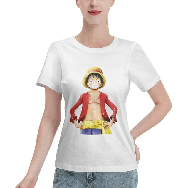 Women's Basic Short Sleeve T-Shirt One Piece Luffy