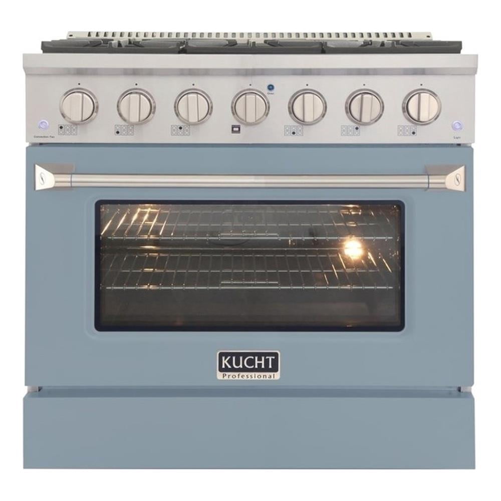 Pemberly Row 36" 5.2 cu. ft Dual Fuel Range Propane Gas Sealed Burners in Blue