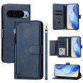 thumbnail image 1 of Filp Case for GOOGLE Pixel 9 Pro XL Zipper Pocket Magnetic Flip Wallet Phone Case with 7 Card Slots and Wrist Strap, 1 of 5