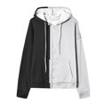 thumbnail image 4 of BXINGOHAI Women's Full Zip Up Hoodie Color Block Long Sleeve Hooded Sweatshirts Pockets Jacket Drawstring Casual Coat for Women Today Deals Black,M, 4 of 5
