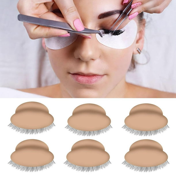 6 piezas de extensión de pestañas, herramientas de maquillaje, Material de simulación, reemplazo reutilizable extraíble, muñeco de párpado duradero pa Color de piel Baoblaze Práctica de pestañas
